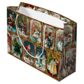 Festivals Verzierte Viktorianische Weihnachtskarte Große Geschenktüte (Rückseite Schrägansicht)