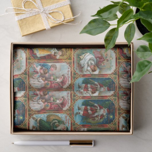 Festivals Verzierte Viktorianische Weihnachtskarte Seidenpapier (Geschenk)