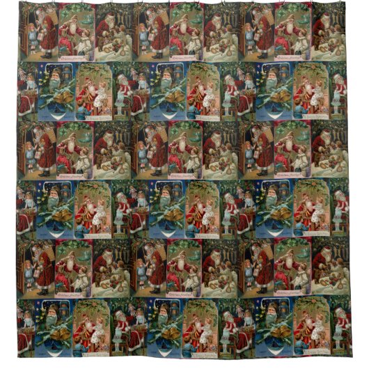 Festivals Viktorianische Weihnachtskartenkollektio Duschvorhang (Vorderseite)
