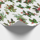 Festivals Vintag Style Holly Geschenkpapier (Ecke)