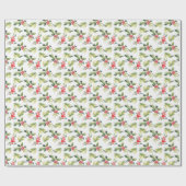 Festivals Wassercolor Holly Pattern Weihnachten Geschenkpapier (Flach)