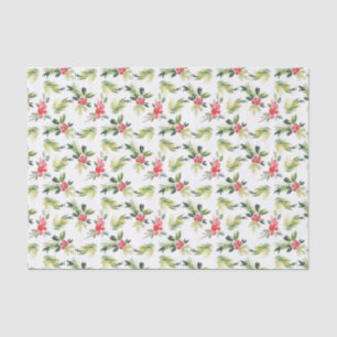 Festivals Wassercolor Holly Pattern Weihnachten Seidenpapier