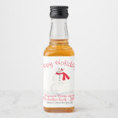 Festivals Wassercolor Snowman Happy Holidays Mini Alkoholflaschenetikett (Vorderseite)