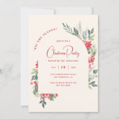 Festivals Wasserfarbe Foliage Arch Weihnachtsfest Einladung (Vorderseite)