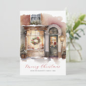 Festivals Wasserfarbe Foto Frohe Weihnachten (Stehend Vorderseite)