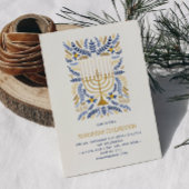 Festivals Wasserfarbe Menorah Floral Hanukkah PART Einladung