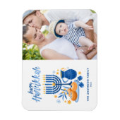 Festivals Wasserfarbe Menorah Happy Hanukkah Foto Magnet (Vertikal)