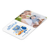 Festivals Wasserfarbe Menorah Happy Hanukkah Foto Magnet (Linke Seite)
