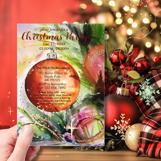 Festivals Wasserfarbe mit Bow Acryleinladungen