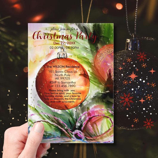 Festivals Wasserfarbe mit Bow Acryleinladungen