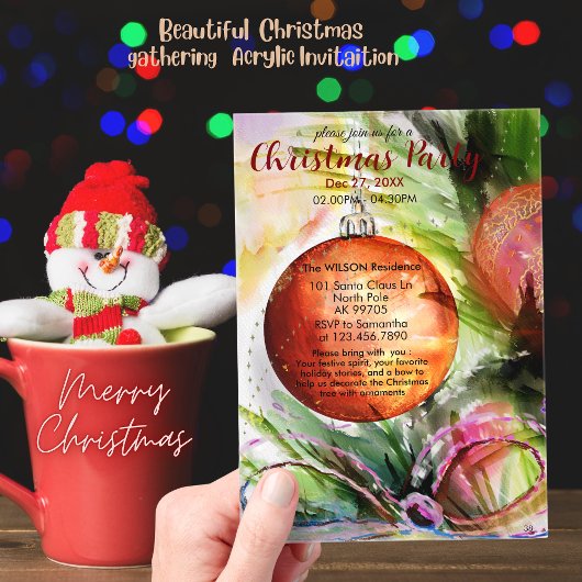 Festivals Wasserfarbe mit Bow Acryleinladungen