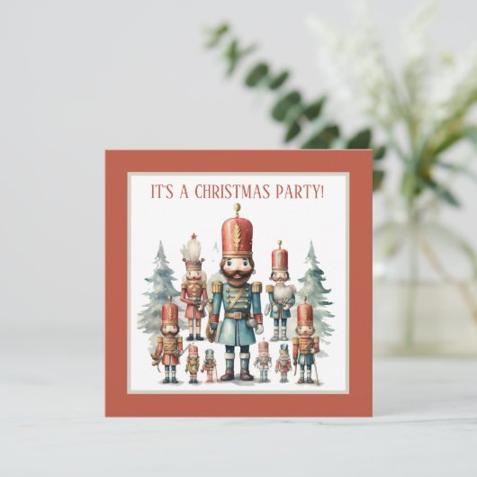 Festivals Wasserfarbe Nutcracker Party Einladung (Stehend Vorderseite)