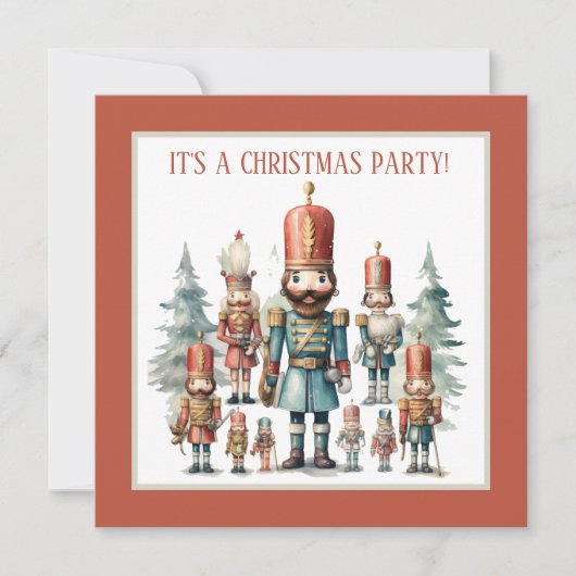 Festivals Wasserfarbe Nutcracker Party Einladung (Vorderseite)