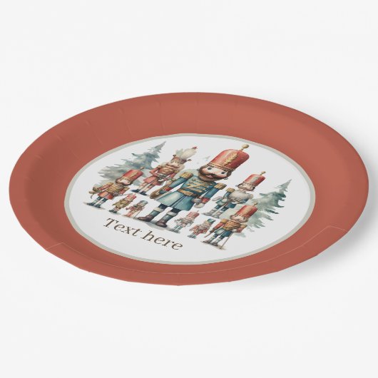 Festivals Wasserfarbe Nutcracker Party Pappteller (Schrägansicht)