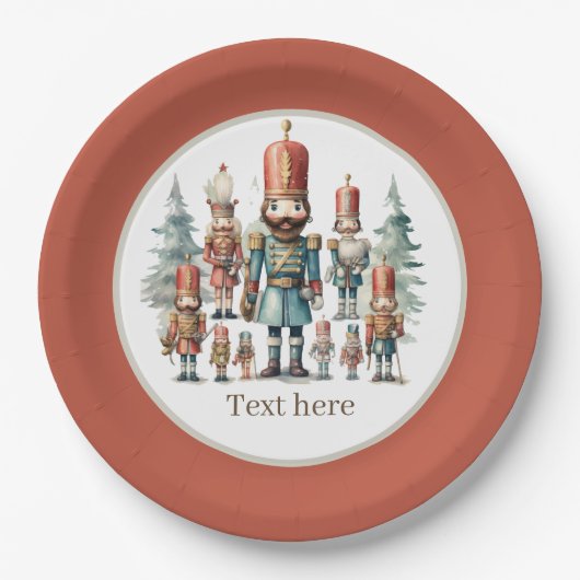 Festivals Wasserfarbe Nutcracker Party Pappteller (Vorderseite)