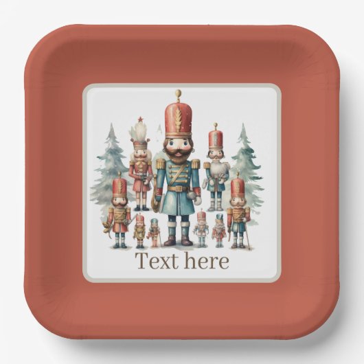 Festivals Wasserfarbe Nutcracker Party Pappteller (Vorderseite)