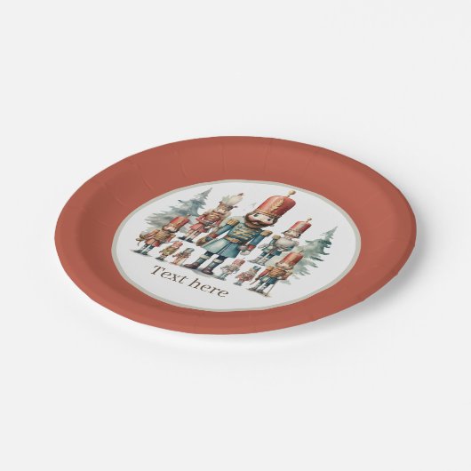 Festivals Wasserfarbe Nutcracker Party Pappteller (Schrägansicht)