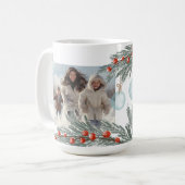 Festivals Wasserfarbe Rotes grünes Foto Frohe Weih Kaffeetasse (Vorderseite Links)