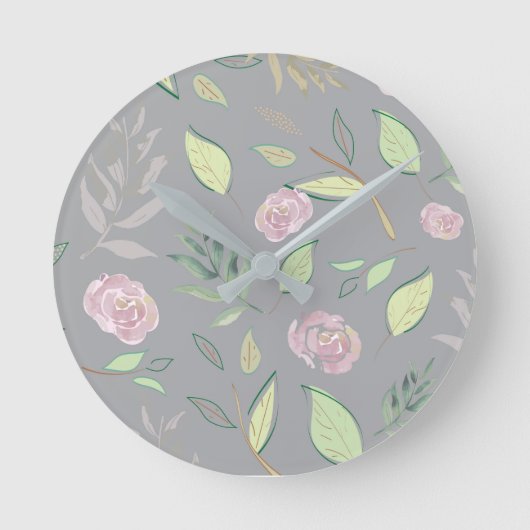 Festivals Wasserfarben Blume 2 Runde Wanduhr (Vorderseite)