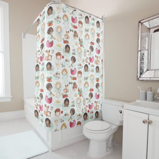 Festivals Wasserfarben Kunst am Engel und Geschenk Duschvorhang (Beispiel)