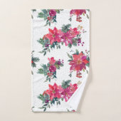 Festivals Wasserfarben Poinsettias & Sage Polka Do Badhandtuch Set (Handtuch)
