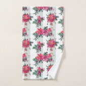 Festivals Wasserfarben Poinsettias & Sage Streifen Badhandtuch Set (Handtuch)