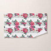 Festivals Wasserfarben Poinsettias & Sage Streifen Badhandtuch Set (Handtuch)