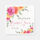 Festivals Wasserfarbene Blume Brautparty Serviette (Vorderseite)