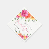 Festivals Wasserfarbene Blume Brautparty Serviette (Ecke)