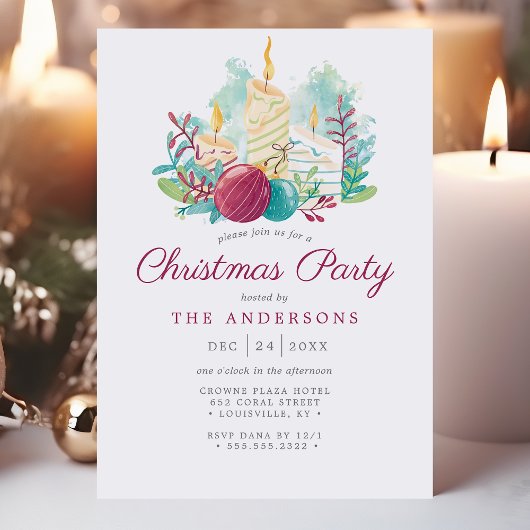 Festivals Wasserfarbenkerne Lila Party Einladung