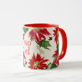 Festivals Weihnachten Poinsettia Floral Tasse (VorderseiteRechts)