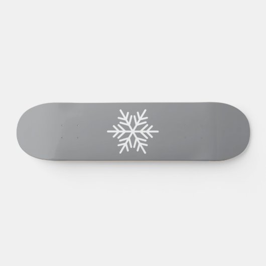 Festivals White Nordic Snowflake Grau Hintergrund Skateboard (Horizontal)