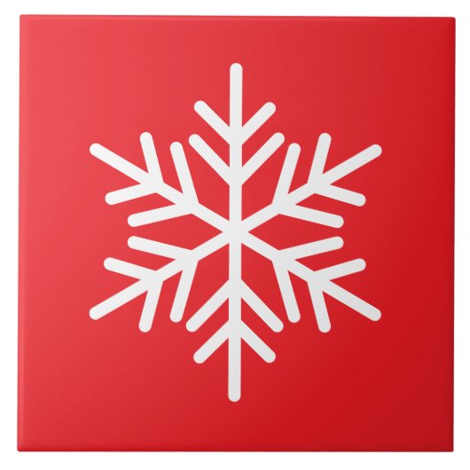 Festivals White Nordic Snowflake on Fliese (Vorderseite)