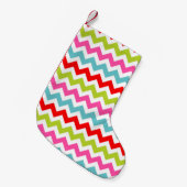 Festivals Zickzack Muster - Retro Holiday Streifen Kleiner Weihnachtsstrumpf (Vorderansicht (hängend))