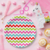 Festivals Zickzack Muster - Retro Holiday Streifen Pappteller (Party)
