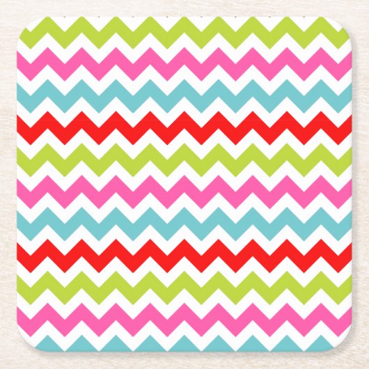 Festivals Zickzack Muster - Retro Holiday Streifen Rechteckiger Pappuntersetzer (Vorderseite)