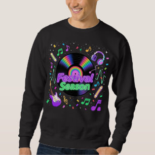 Festivalsaison Musik Vinyl Schallplatte Grafik Sweatshirt