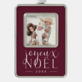 Festivaltyp | Joyeux Weihnachten Foto Rahmen-Ornament Silber (Vorderseite)