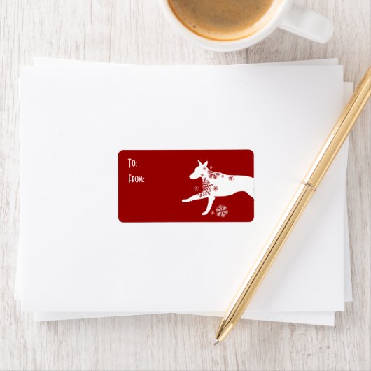 Festivalweiße und rote Hundemarke Adressaufkleber (Insitu)