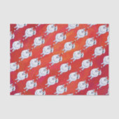 Festivalweißer Spitz-Pupiermuster auf Rot Seidenpapier (Vorderseite)