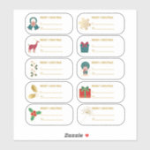 Festive 10 pc Gold Weihnachten Botanisches Geschen Aufkleber (Blatt)