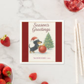 Festive 2025 Dachshund Napkin | Personalized Serviette (Beispiel)