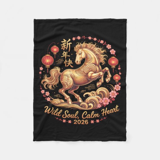 Festive 2026 Crazy Horse Lady Wild Soul Calm Heart Fleecedecke (Vorderseite)