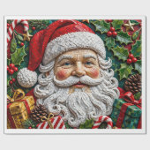 Festive 3D-Mosaik-Weihnachtsgeschenk-Verpackungsro Geschenkpapier (Flach)