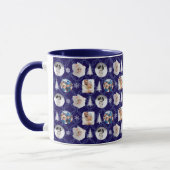Festive 4 Photo Collage Navy Blue Christmas Tasse (Links)