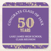 Festive 50. Klasse Wiedersehen-Party Rechteckiger Pappuntersetzer (Vorderseite)