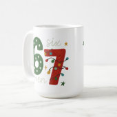 Festive 67 – Bright Christmas Numbers Desig Kaffeetasse (Vorderseite Links)