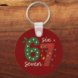 Festive 67 – Bright Christmas Numbers Design Schlüsselanhänger