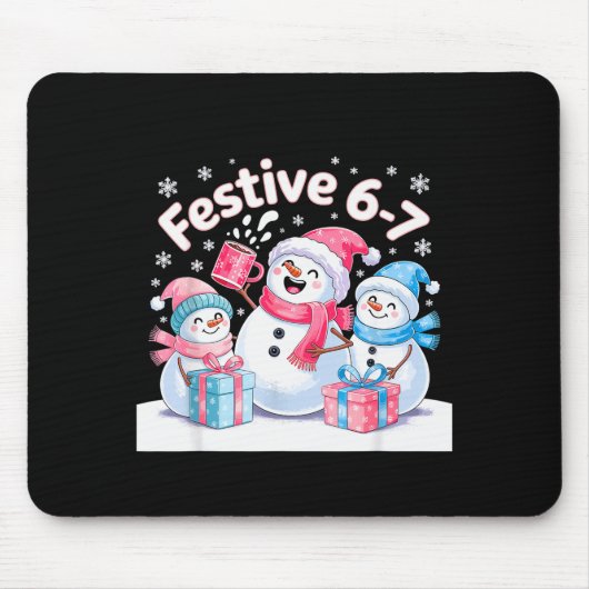 Festive 6 7 Six Seven Meme Christmas Women Men Kid Mousepad (Vorne)