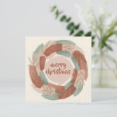 Festive Abstract Wreath Boho Christmas Feiertagskarte (Stehend Vorderseite)